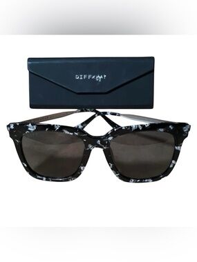 Diff Eyewear JoJo Fletcher Black and White Marble Sunglasses